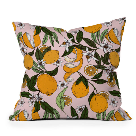 Marta Barragan Camarasa Succulent sweets oranges Outdoor Throw Pillow