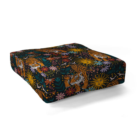 Marta Barragan Camarasa Sunlit Tiger Haven Floor Pillow Square