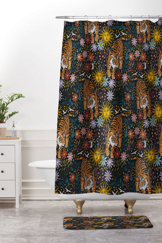 Marta Barragan Camarasa Sunlit Tiger Haven Shower Curtain And Mat