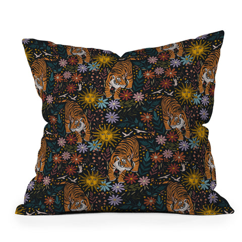 Marta Barragan Camarasa Sunlit Tiger Haven Throw Pillow