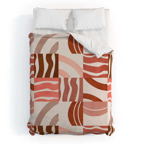 Marta Barragan Camarasa Terracotta modern shapes Duvet Cover