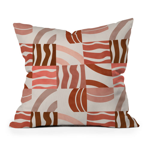 Marta Barragan Camarasa Terracotta modern shapes Outdoor Throw Pillow