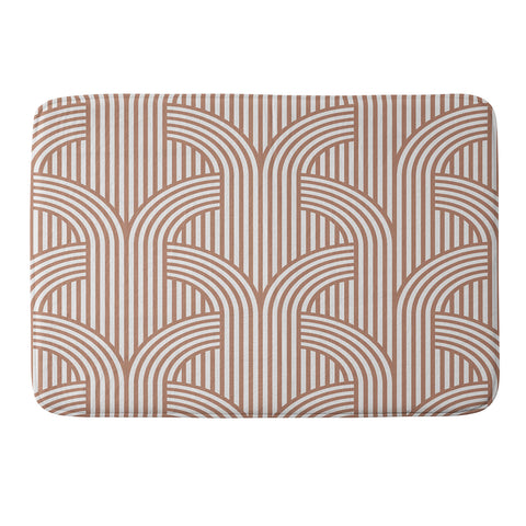 Marta Barragan Camarasa Terracotta retro lines Memory Foam Bath Mat