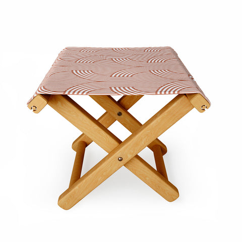 Marta Barragan Camarasa Terracotta retro lines Folding Stool