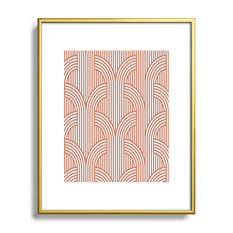 Marta Barragan Camarasa Terracotta retro lines Metal Framed Art Print
