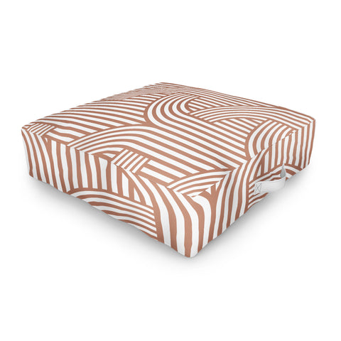 Marta Barragan Camarasa Terracotta retro lines Outdoor Floor Cushion