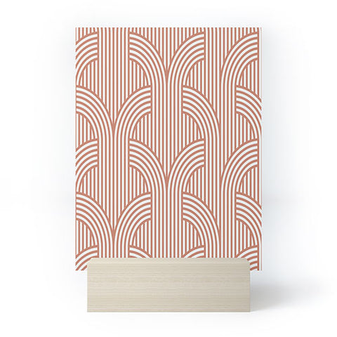 Marta Barragan Camarasa Terracotta retro lines Mini Art Print