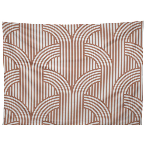 Marta Barragan Camarasa Terracotta retro lines Tapestry