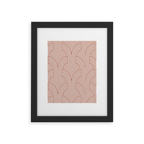 Marta Barragan Camarasa Terracotta retro lines Framed Art Print
