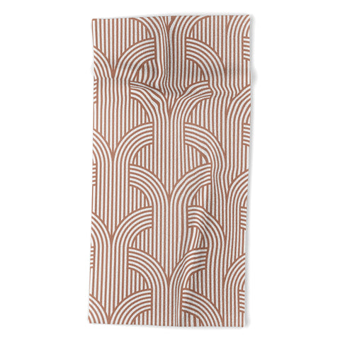 Marta Barragan Camarasa Terracotta retro lines Beach Towel