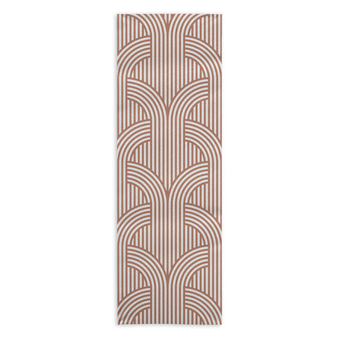 Marta Barragan Camarasa Terracotta retro lines Yoga Towel