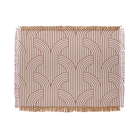 Marta Barragan Camarasa Terracotta retro lines Throw Blanket