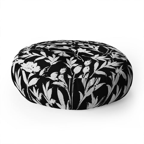 Marta Barragan Camarasa The black and white garden APD Floor Pillow Round