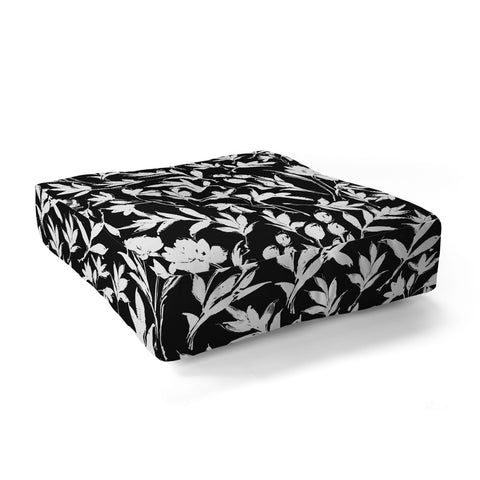 Marta Barragan Camarasa The black and white garden APD Floor Pillow Square