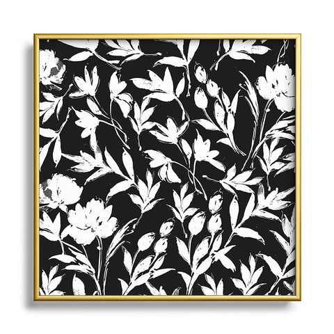 Marta Barragan Camarasa The black and white garden APD Square Metal Framed Art Print