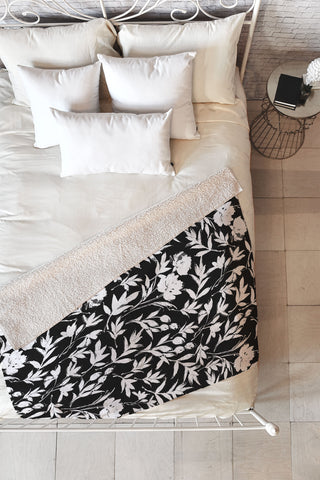 Marta Barragan Camarasa The black and white garden APD Fleece Throw Blanket
