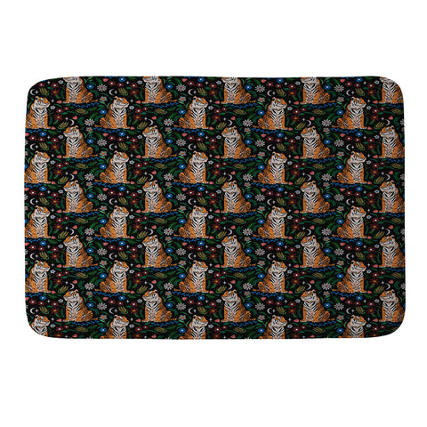 Marta Barragan Camarasa Tiger Blooming Night Memory Foam Bath Mat