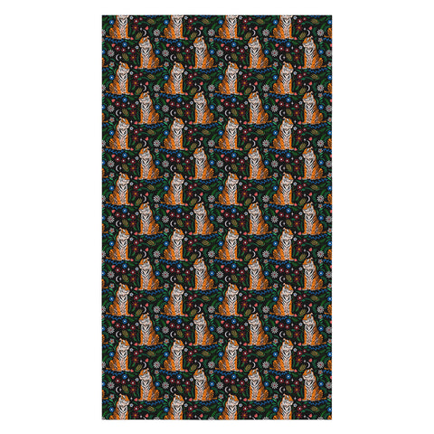 Marta Barragan Camarasa Tiger Blooming Night Tablecloth
