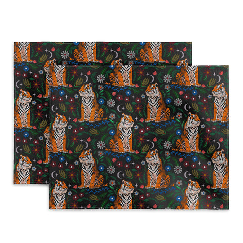 Marta Barragan Camarasa Tiger Blooming Night Placemat