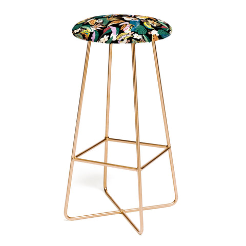 Marta Barragan Camarasa Toucans colorful dark jungle A Bar Stool