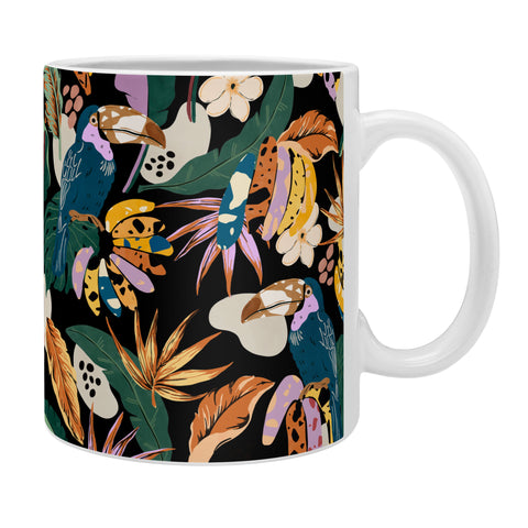 Marta Barragan Camarasa Toucans colorful dark jungle A Coffee Mug