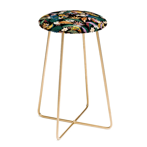 Marta Barragan Camarasa Toucans colorful dark jungle A Counter Stool