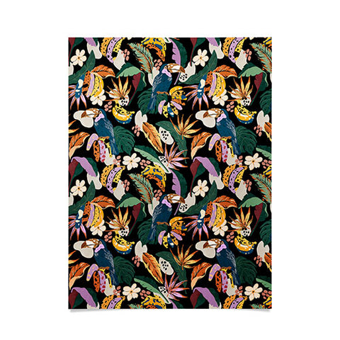 Marta Barragan Camarasa Toucans colorful dark jungle A Poster