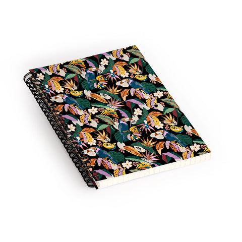 Marta Barragan Camarasa Toucans colorful dark jungle A Spiral Notebook