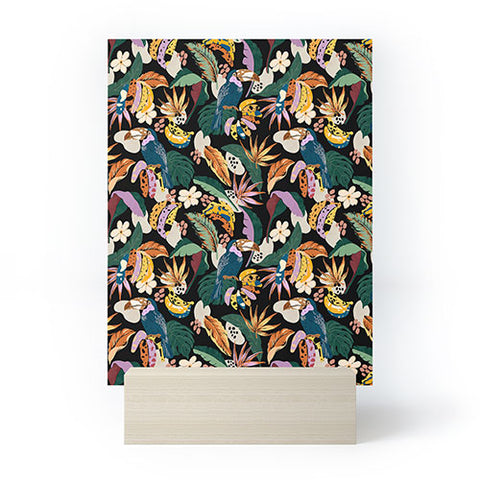 Marta Barragan Camarasa Toucans colorful dark jungle A Mini Art Print