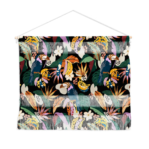 Marta Barragan Camarasa Toucans colorful dark jungle A Wall Hanging Landscape