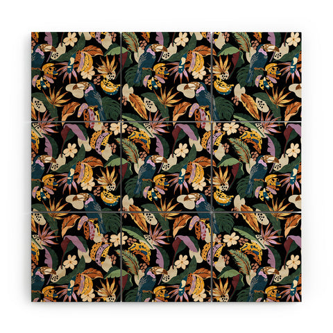 Marta Barragan Camarasa Toucans colorful dark jungle A Wood Wall Mural