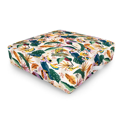 Marta Barragan Camarasa Toucans wild tropical nature Outdoor Floor Cushion