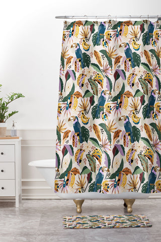 Marta Barragan Camarasa Toucans wild tropical nature Shower Curtain And Mat