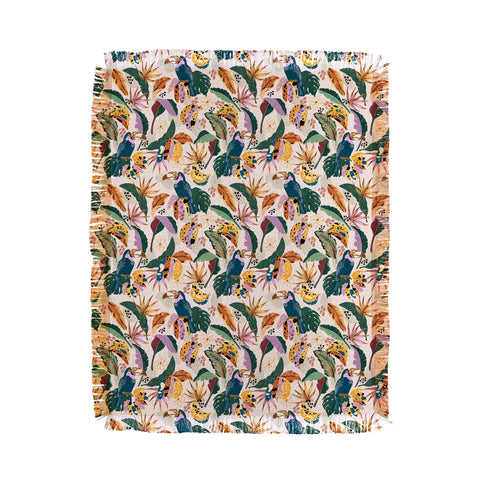 Marta Barragan Camarasa Toucans wild tropical nature Throw Blanket