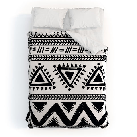 Marta Barragan Camarasa Tribal black and white Duvet Cover