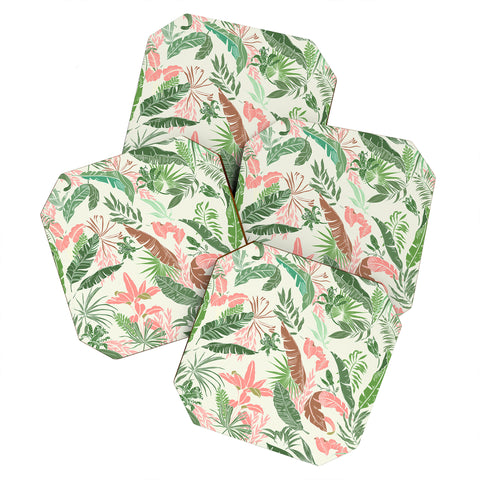 Marta Barragan Camarasa Tropic palm pastel Coaster Set