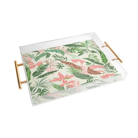 Marta Barragan Camarasa Tropic palm pastel Acrylic Tray