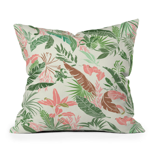 Marta Barragan Camarasa Tropic palm pastel Outdoor Throw Pillow