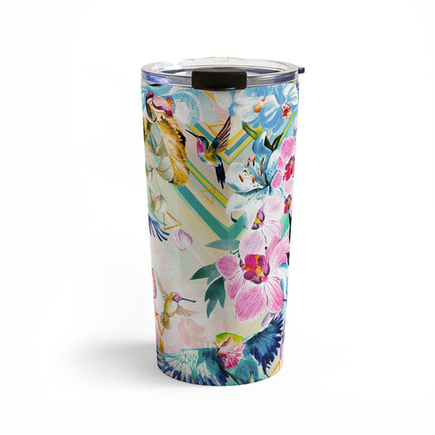 Marta Barragan Camarasa Tropical Flowery Fractal Travel Mug