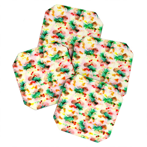 Marta Barragan Camarasa Tropical glitch Coaster Set