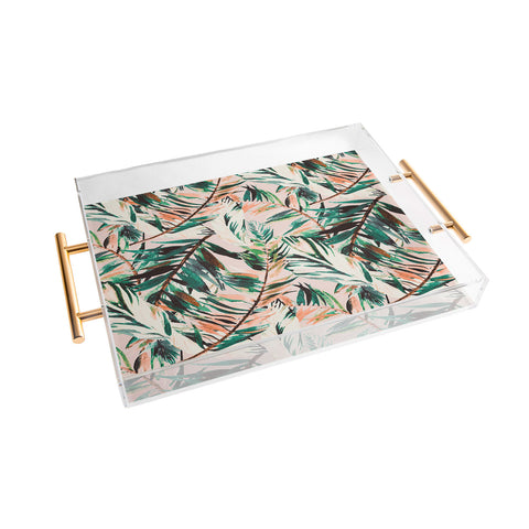 Marta Barragan Camarasa Tropical leaf Desert Acrylic Tray