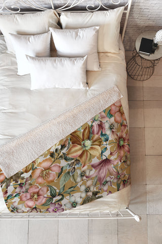 Marta Barragan Camarasa Vintage dramatic garden 01 Fleece Throw Blanket