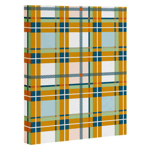 Marta Barragan Camarasa Warm Plaid Fusion Art Canvas