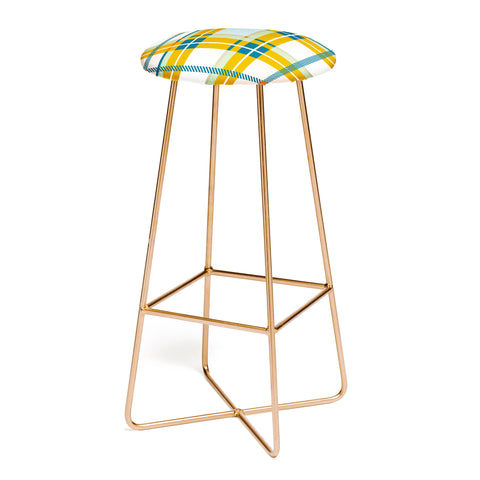 Marta Barragan Camarasa Warm Plaid Fusion Bar Stool