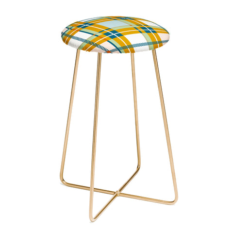 Marta Barragan Camarasa Warm Plaid Fusion Counter Stool