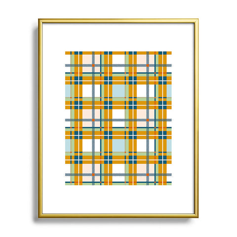 Marta Barragan Camarasa Warm Plaid Fusion Metal Framed Art Print