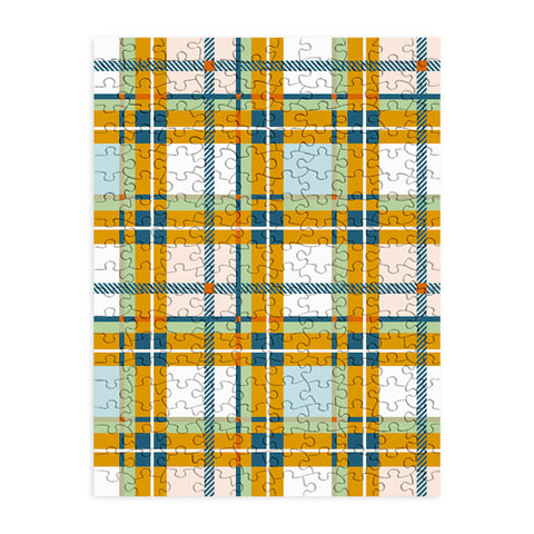Marta Barragan Camarasa Warm Plaid Fusion Puzzle