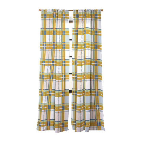 Marta Barragan Camarasa Warm Plaid Fusion Sheer Window Curtain