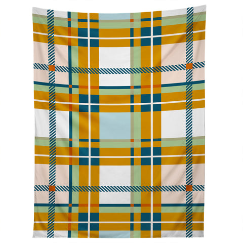 Marta Barragan Camarasa Warm Plaid Fusion Tapestry