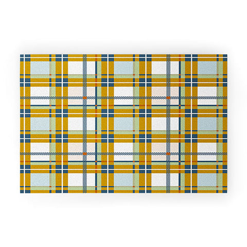 Marta Barragan Camarasa Warm Plaid Fusion Welcome Mat